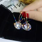 2020 корейские круглые серьги, Классические Кристальные Висячие серьги для женщин, ювелирные изделия, милый геометрический маленький кулон, новый тренд