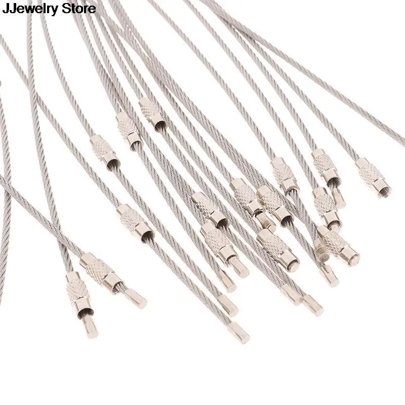 10/20 шт./компл. проволочного каната брелок Проволока из нержавеющей стали карабин