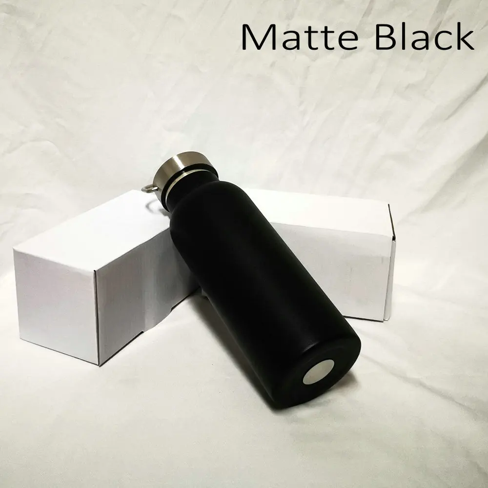 Matte Black BF Lids 350/500/600/750/1000 мл Нержавеющая сталь двойные стенки с вакуумной твердого английского фарфора утепленная Бутылки для воды Кофе чайник путешествия пить вакуум с двойными стенками из нержавеющей стали - Цвет: Matte Black BF Lids