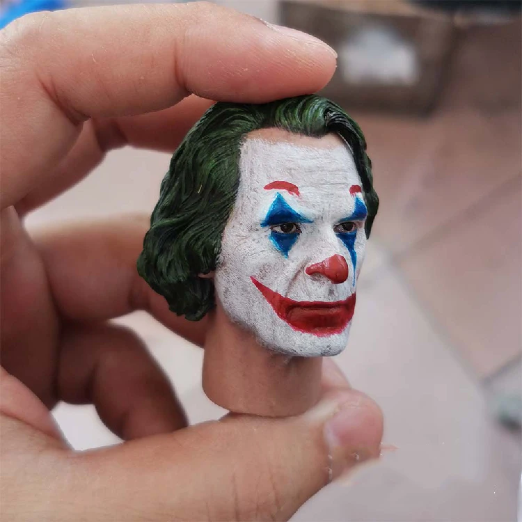 

In Stock Collectible 1/6 Scale Joker Joaquin Phoenix Clown Makeup Head Sculpt Carved for 12" Action Figure Dolls Toy Accessory