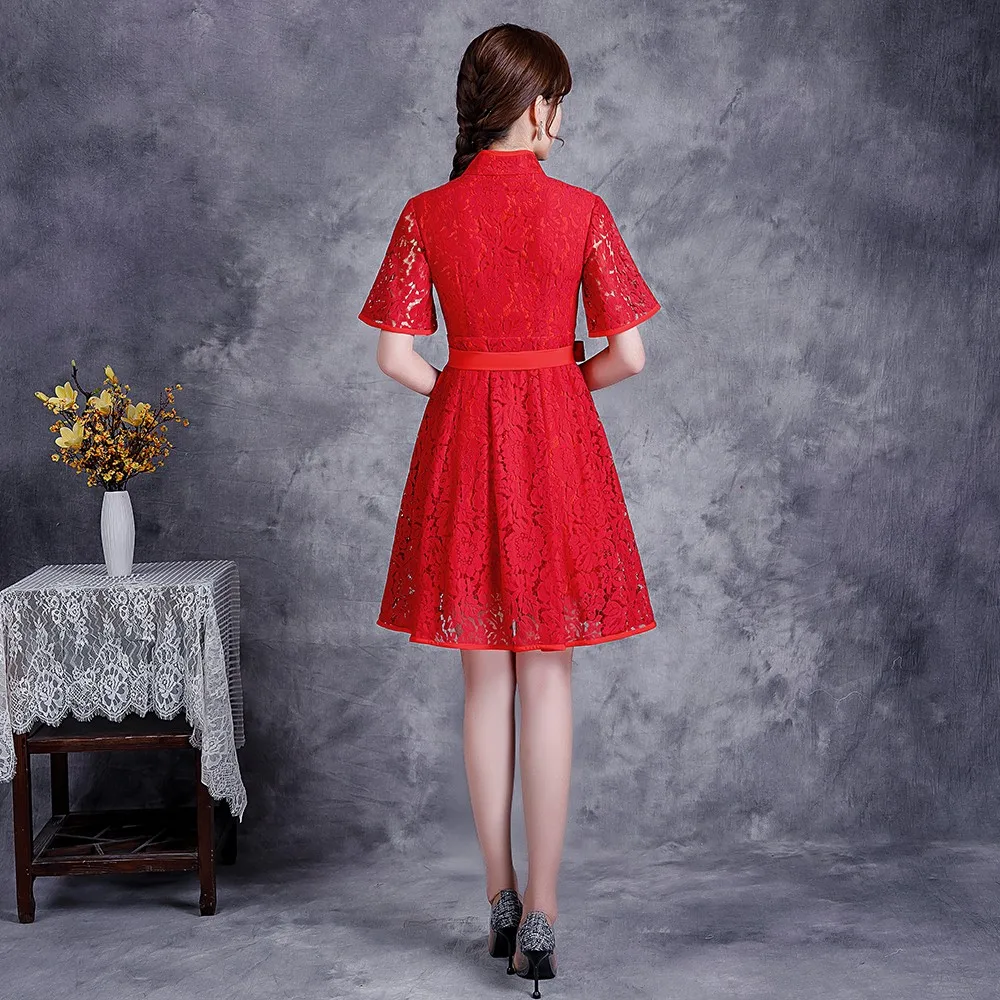 

Temperament Lace Evening Party Dress Elegant A-line Banquet Dress White Short Daily Dresses Fairy Hostess Dress Robe De Soiree