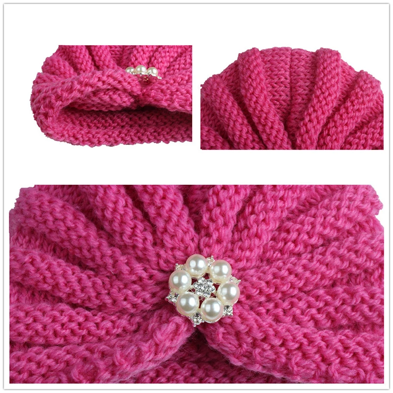 Newborn Toddler Kids Baby Boy Girl Turban Hat Beanie Headwear Autumn Winter Warm Cap Knitting Children Caps Head Wrap | Аксессуары для
