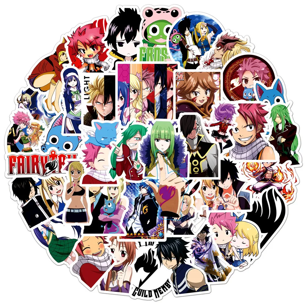 

50Pcs Anime New Style Fairy Tail Stickers Graffiti Stickers for Kids DIY Luggage Laptop Skateboard Motorcycle Bicycle Stickers