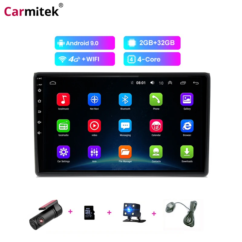 Автомагнитола на Android 10 мультимедийный плеер с GPS навигацией Wi Fi 4G без dvd для Audi A4 B6