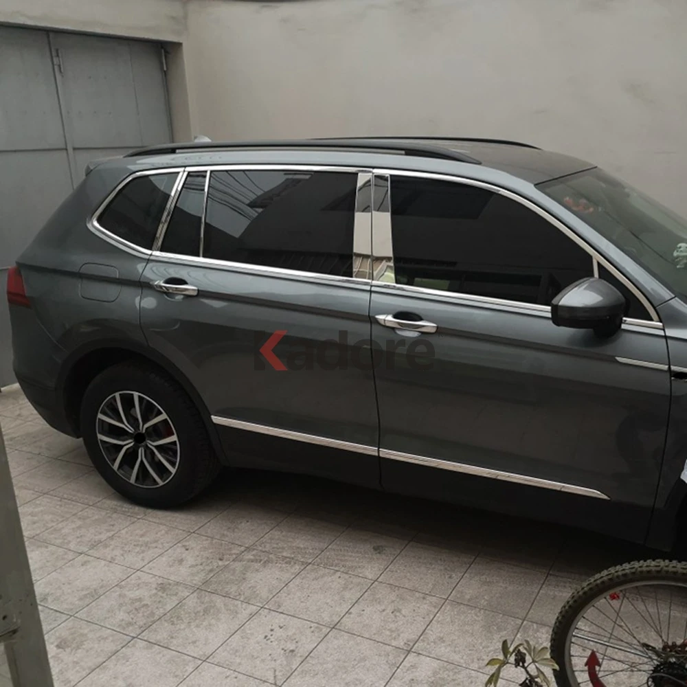 Для Volkswagen Tiguan нержавеющая сталь автомобильная дверная оконная рама центр столбы B+ C крышка отделка внешние аксессуары