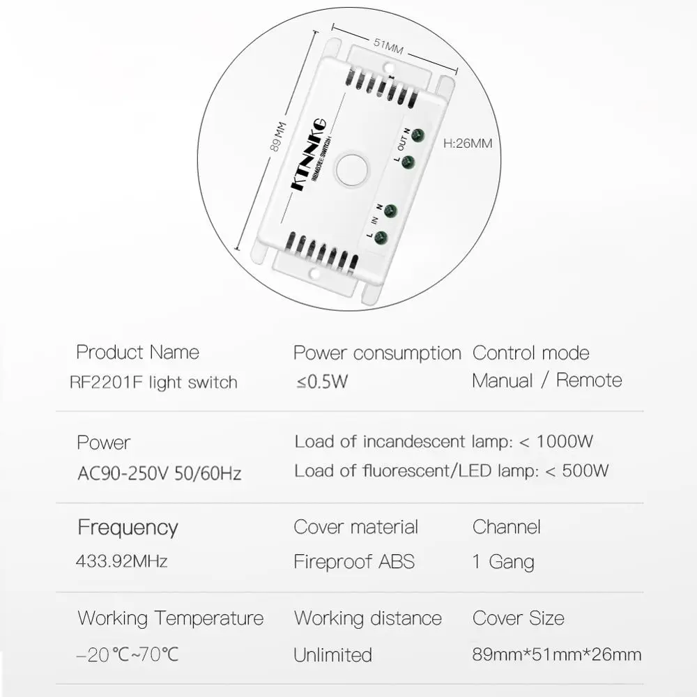 433Mhz AC 220V 110V 2/4/6/8/10CH релейный приемник включен и выключен по умолчанию с настенным