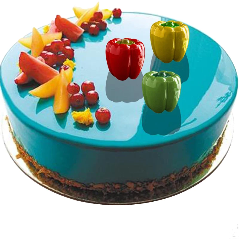 Meibum Chili-Shaped Silicone Mold 6 Cavity Mousse Cake Molds Dessert Decoration Bakeware Pastry Mould Kitchen Baking Tools |
