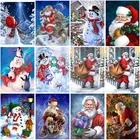 Алмазная 5D картина сделай сам, вышивка с Санта-Клаусом, вышивка крестиком, мультяшная мозаика с круглыми стразами, подарок на Рождество, домашний декор