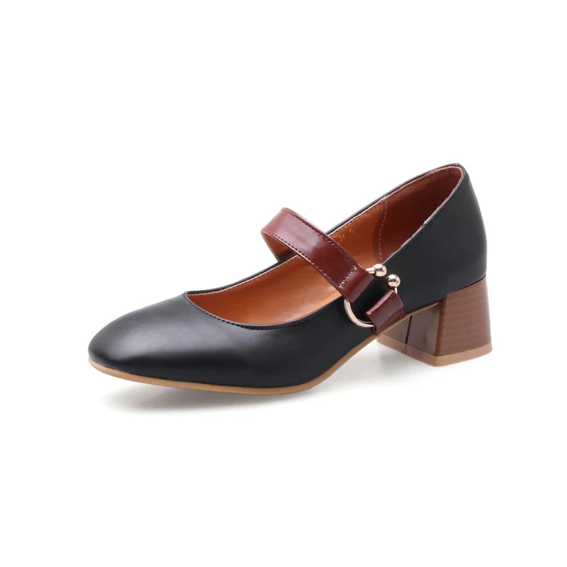 Женские туфли на высоком каблуке лодочки Тонкие в винтажном стиле с квадратным