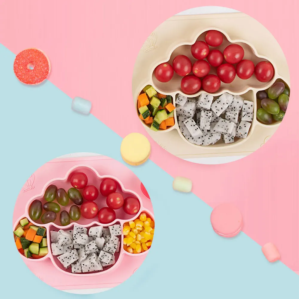 Детские Силиконовые блюда Тарелка для еды интегрированный дизайн креативная