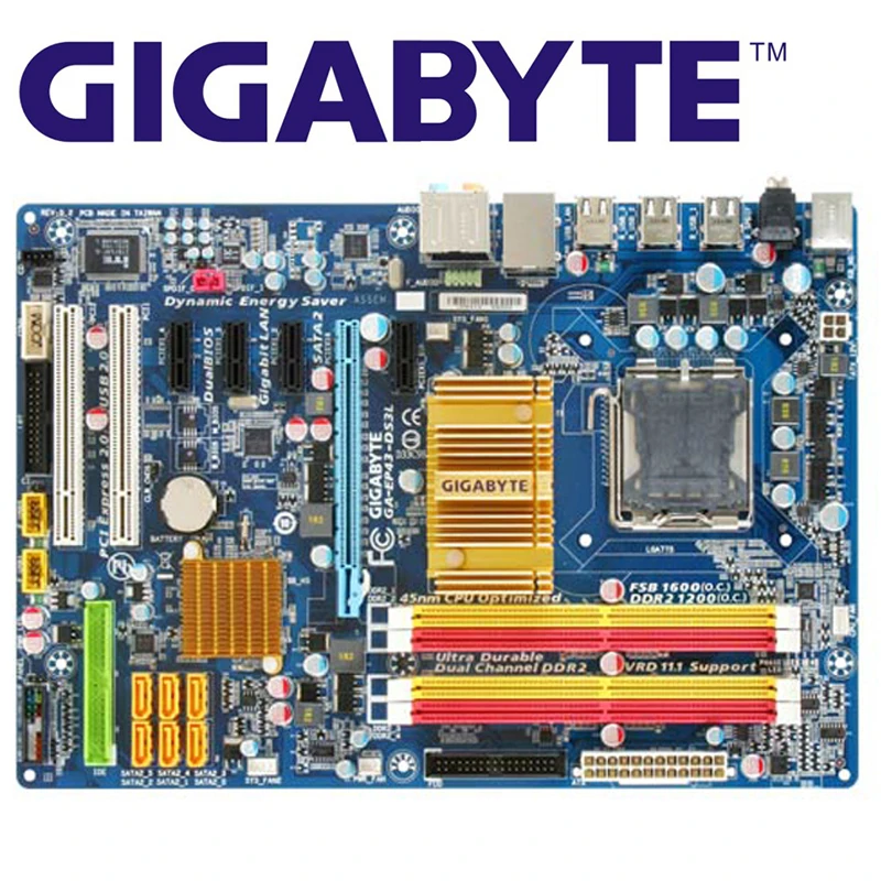 LGA 775 DDR2 для Intel P43 б/у Gigabyt GA-EP43-US3L 100% оригинальная материнская плата настольного