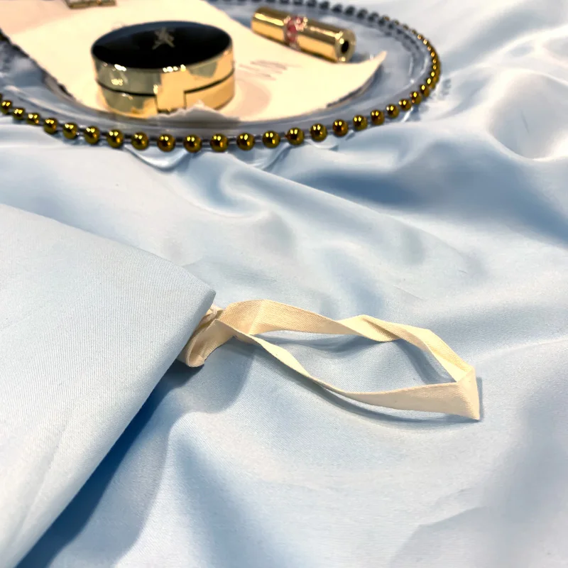 4pcs Ocean Blue Beddings Set Duvet Cover Flat Sheet Fitted Pillowcases Without Filler 100% 60S Cotton Luxury Embroidery | Дом и сад