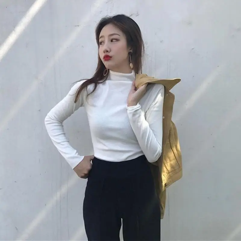 Новинка 2019 женская футболка с длинным рукавом топы футболки повседневная одежда