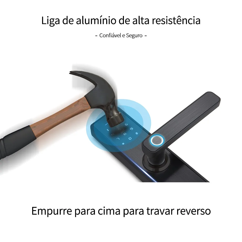 

Fingerprint Door Lock Fechadura eletrnica wi-fi com Tuya APP Impresso digital / senha / carto IC Fechadura fechadura digital