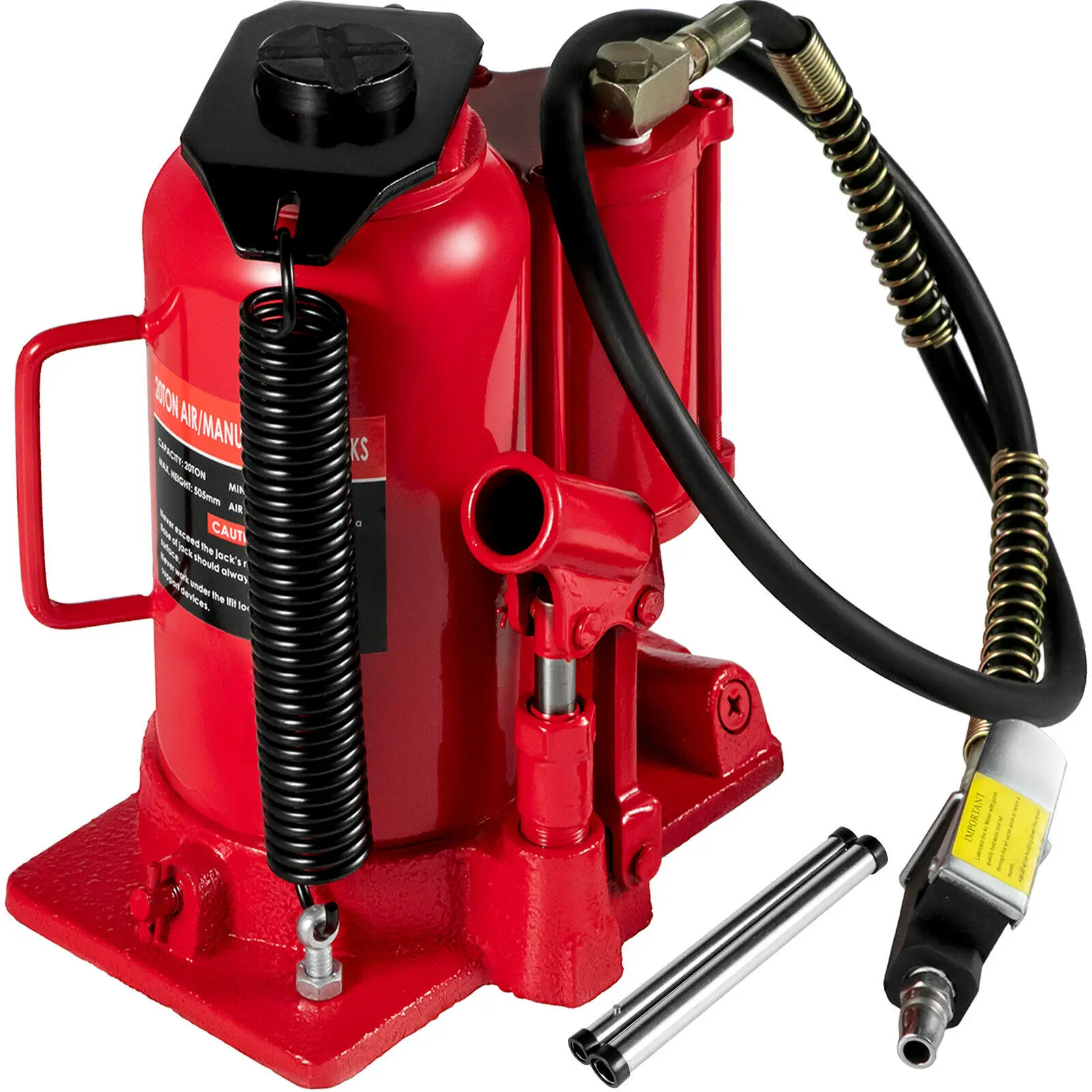 

VEVOR Air Hydraulic Bottle Jack 20 Ton/44092 lbs Capacity w Manual Hand Pump, Heavy Duty Auto Truck Travel Trailer Repair Lift