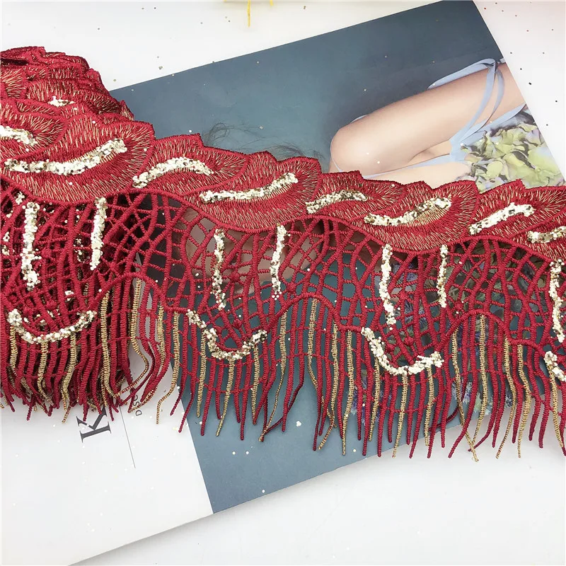 10 метров Винтаж множество дизайнов доступно Металлик вышитые Мотив блестящим