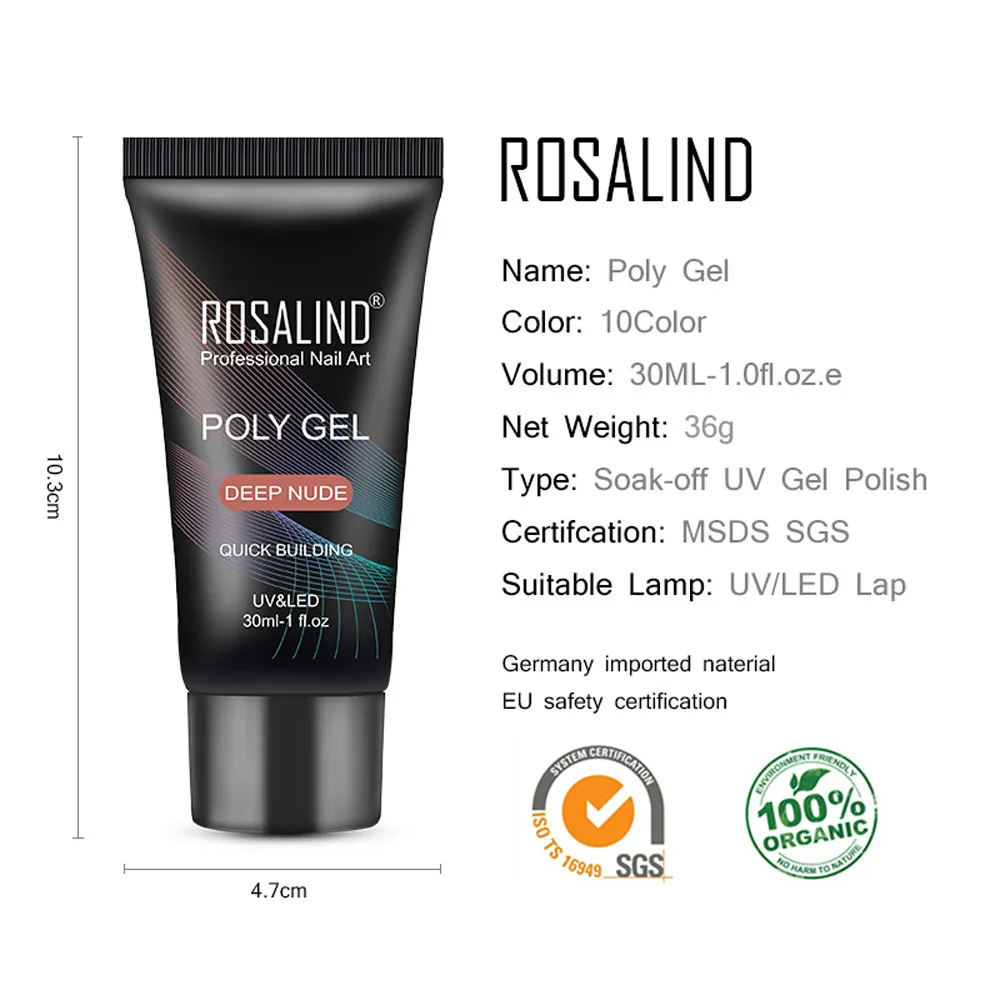 Rosalind 30 мл гель лак для ногтей Поддельные Наращивание Клей нейл арта украшения
