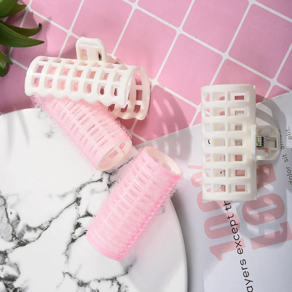 

4 Sets/12pcs Sponge Hair Curler Self Adhesive Hair Styling Roller Hair Curlers Hairdressing Tools for Woman