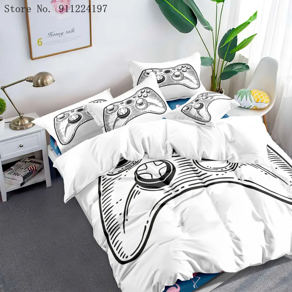 

Video Game Bed Sets For Boys Kids Gamer Geek Comforter Gaming Themed Bedroom Decor Game Characters Bedding Set Home Textile