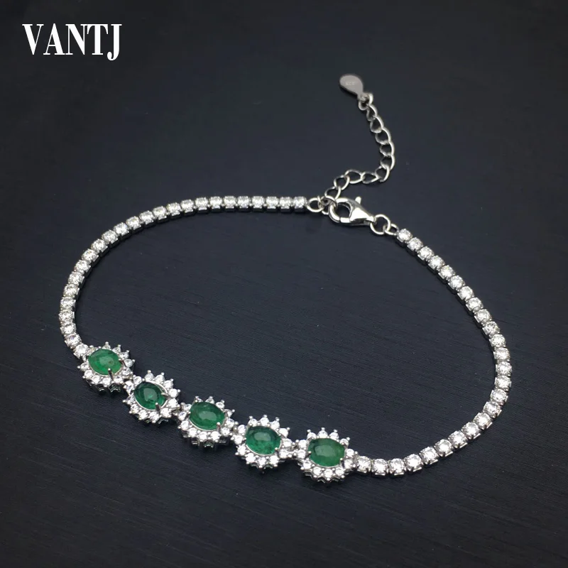 Женский браслет из серебра 100% пробы с изумрудами|Гибкие и жесткие браслеты| |