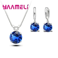 brand necklace earrings set classic dotted crystal for women girlfriend valentine souvenirs 925 sterling silver