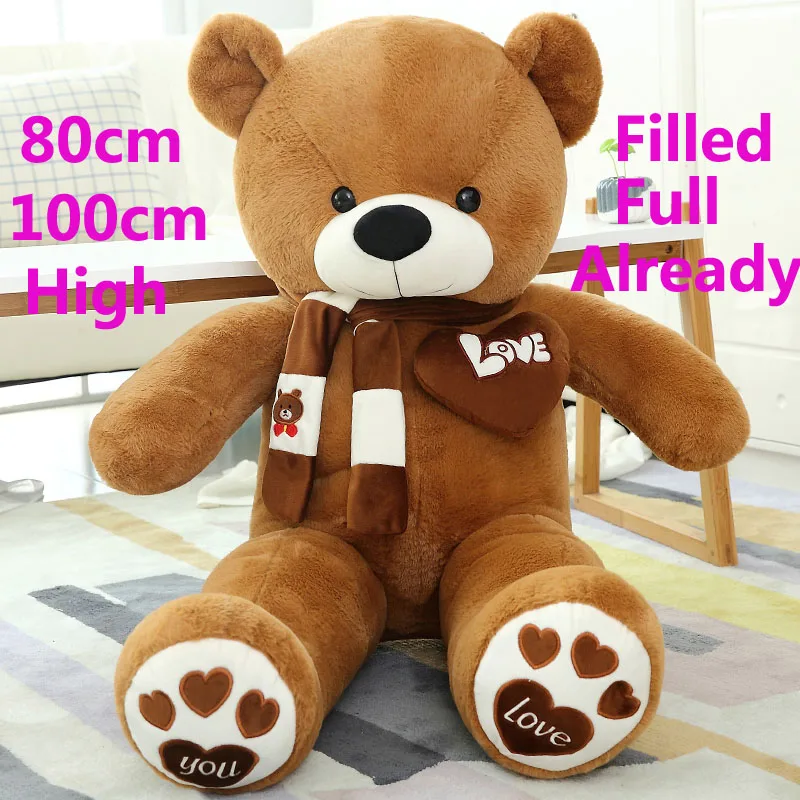 

80-100cm 1m Giant filled Big teddy bears Stuffed Baby toys pink party children birthday gift soft Pillow Dolls plush teddy