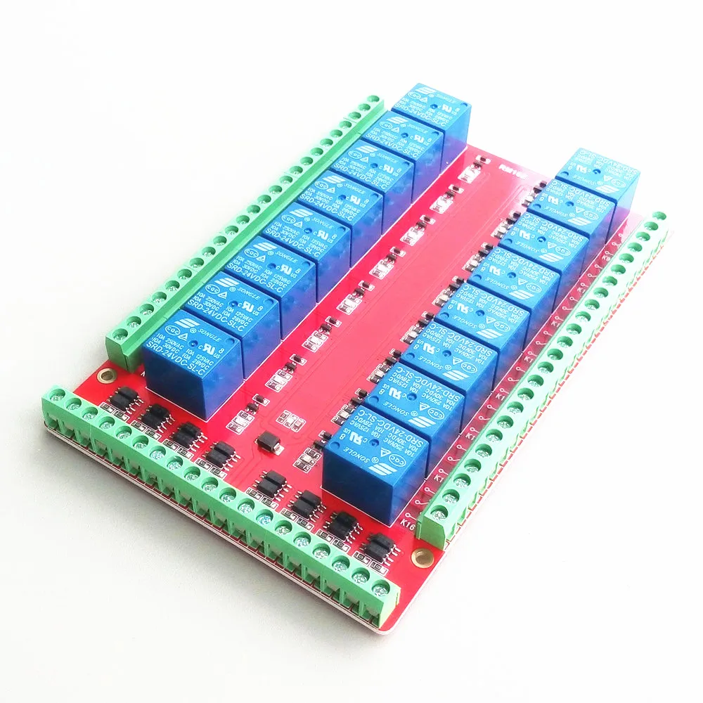 

5V 12V 24V Professional MCU Control Relays For Arduino ARM PLC AVR DSP Electronic 16-Channel Relay Module Electronic Accessories