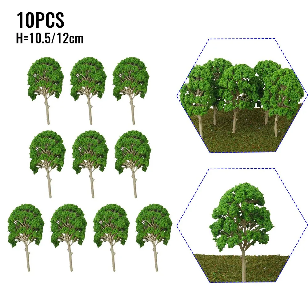 

10pcs Sand Table Building Model Tree Micro Landscape Decoration With Green Fake Tree Mulberry-fine Hole Light Green