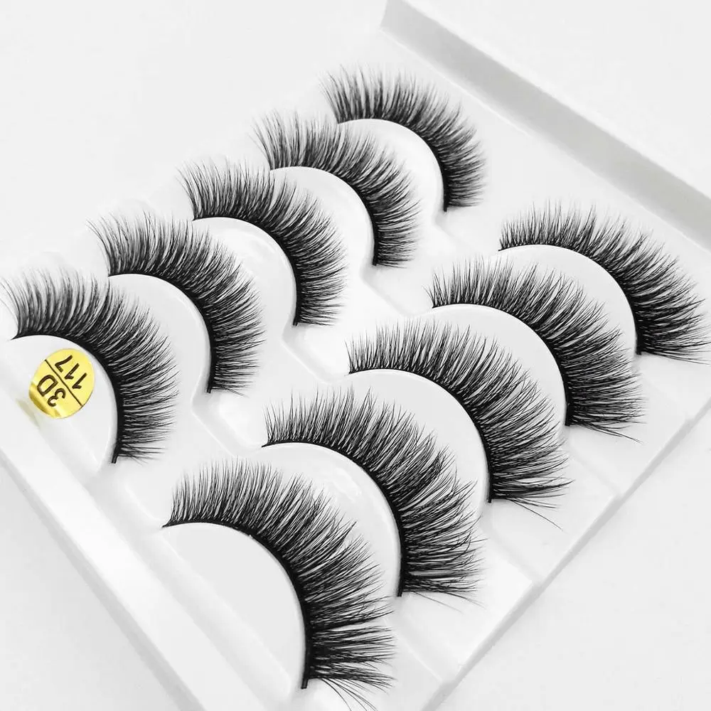 5 пар 2 стиля 3D Искусственные норковые волосы Мягкие Накладные ресницы пушистые