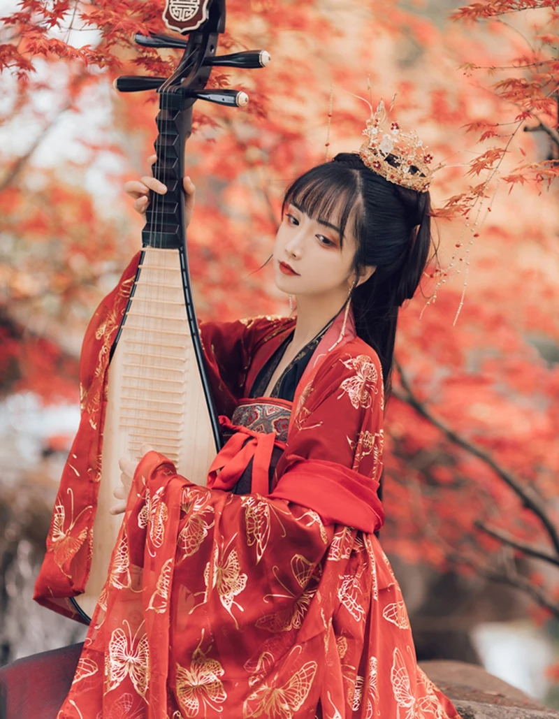 Красота Макияж Новое традиционное китайское платье Hanfu весенние и осенние модели