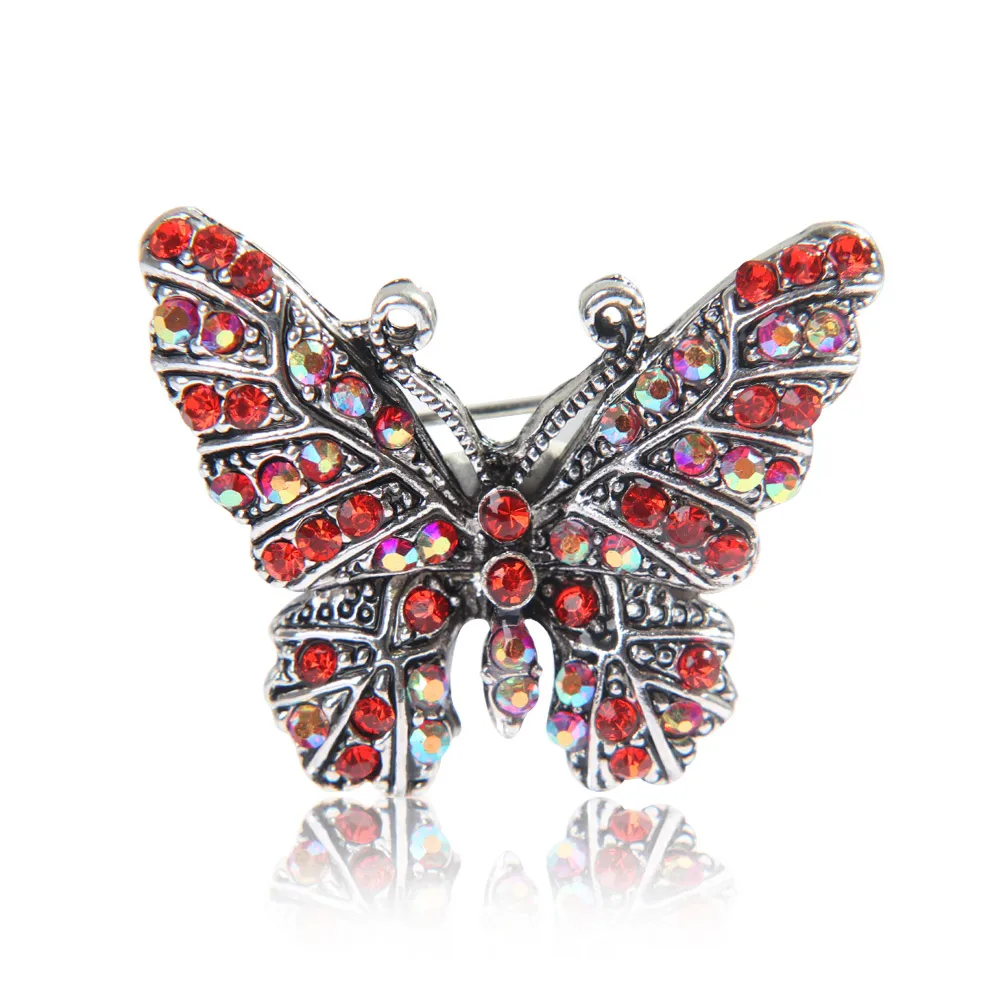 Золотая брошь красная бабочка нагрудный знак натуральные серьги &quotБожья