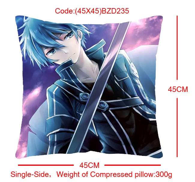 IVYYE 45x45CM Sword Art Online Role Anime Customized Pillow Case Home Bedroom Pillows Cover Cartoon Decorative Pillowcase | Дом и сад