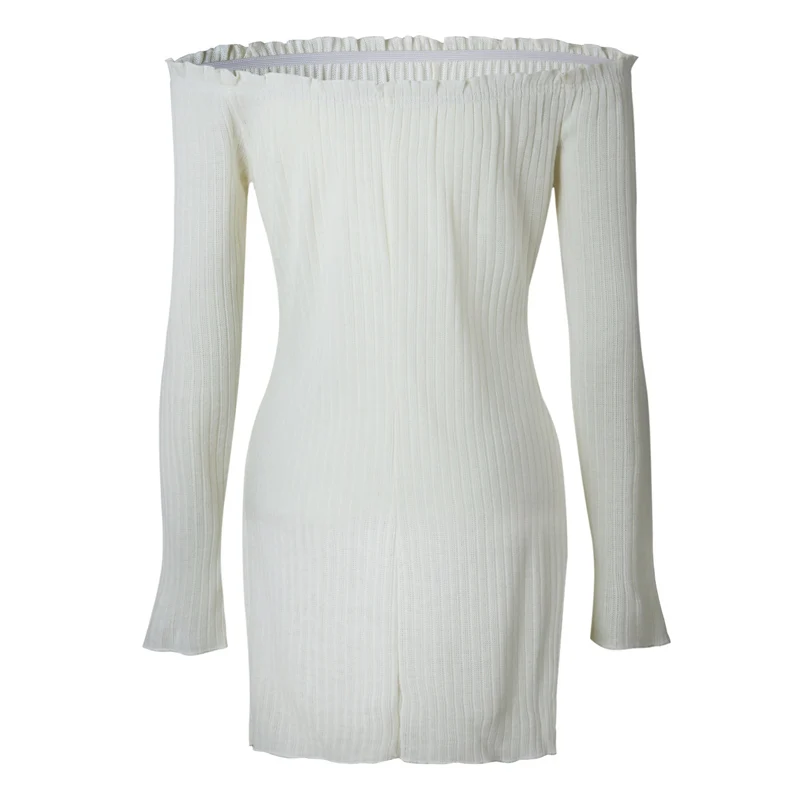 

Sexy Woman Off Shoulder Bandage Bodycon Party Evening Ladies Short Mini Dress Long Sleeve Autumn Summer Dress Retro Vestido