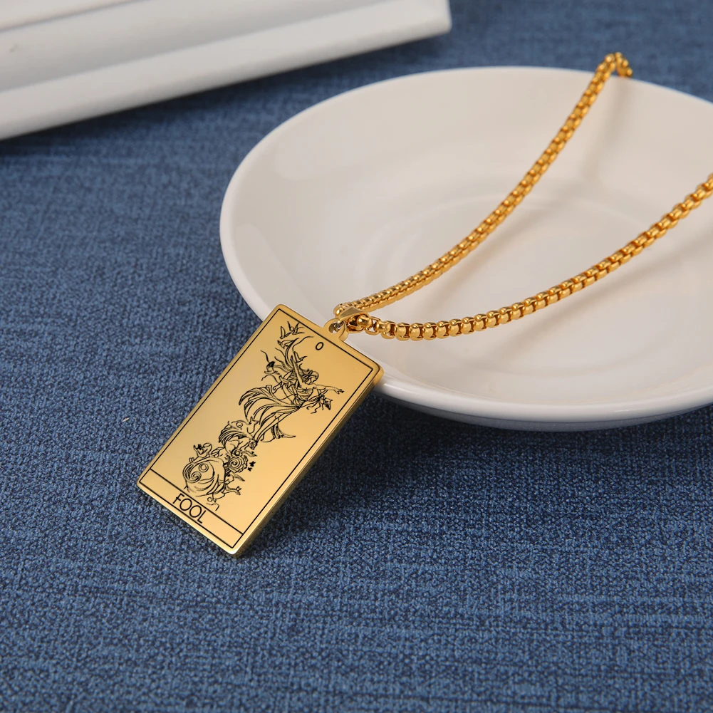 22 старших Аркана Таро карты Дека кулон ожерелье в винтажном стиле Из нержавеющей