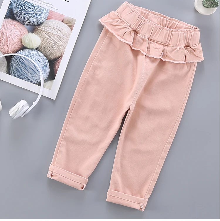 

Girls New Bud Children's Cotton Casual Trousers Baby Sweet Princess Lace Spring Autumn Trousers kids