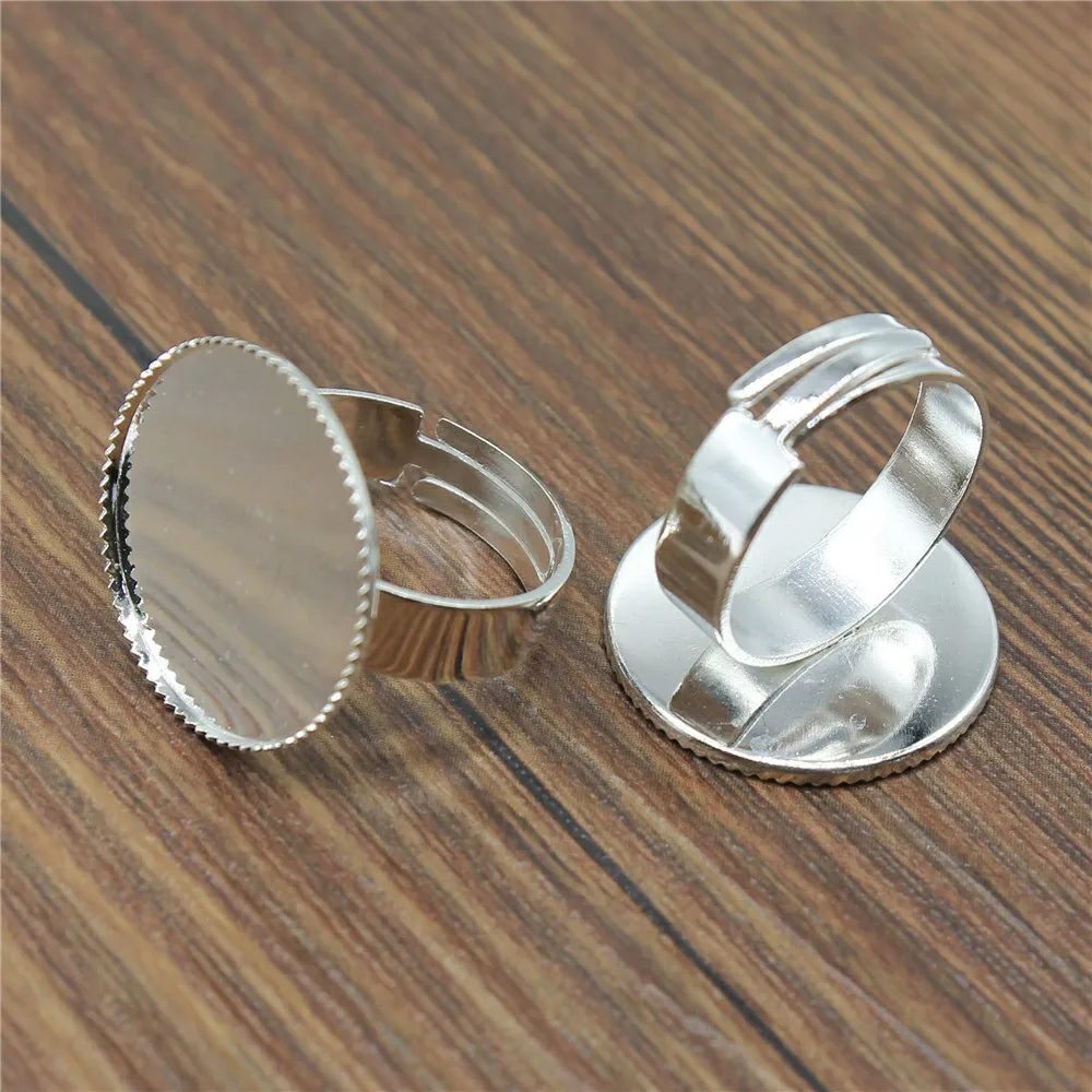 

3pcs Copper Adjustable Sawtooth Edge Ring Settings Base Bezels DIY Jewelry Craft Accessory