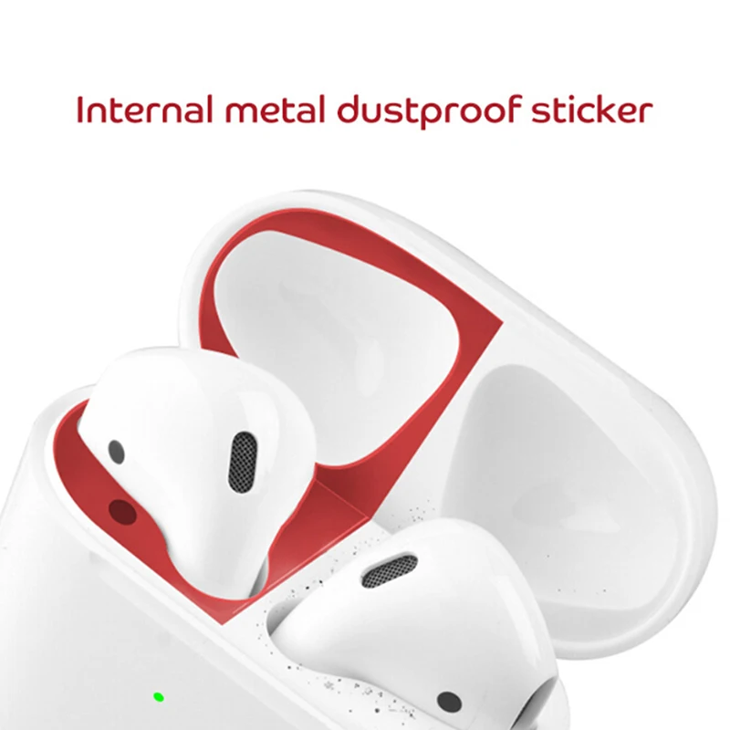 Metal Dust Guard Sticker for Airpods 1 2 Skin Protective Apple AirPods Charging Box Shell | Электроника