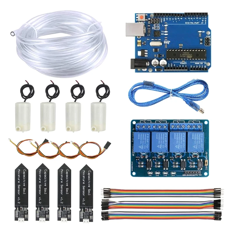 

Auto Irrigation Sets for Garden Planting Development Board Soil Moisture Sensor Channel Relay Water Pump Jumper Wire