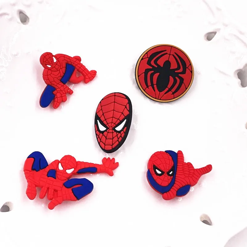 5 шт мультфильм аниме Marvel брошь из ПВХ булавка Человек паук Герой модные значки