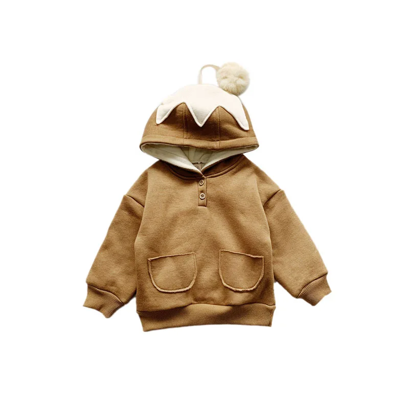 WLG kids/зимние толстовки с капюшоном Детская толстовка из плотного бархата