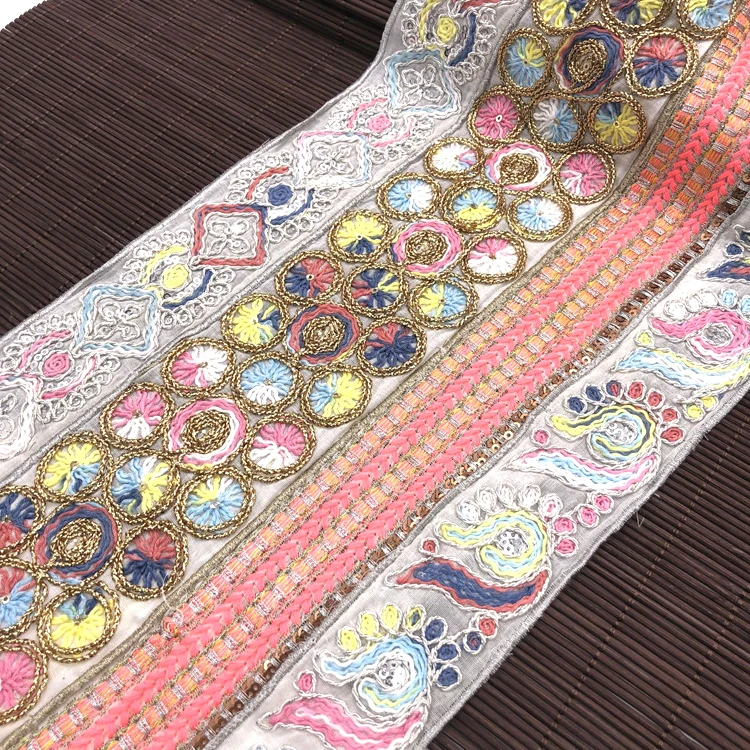 Тканая лента с вышивкой тканевая кружевная ткань для рукоделия сумка юбки и