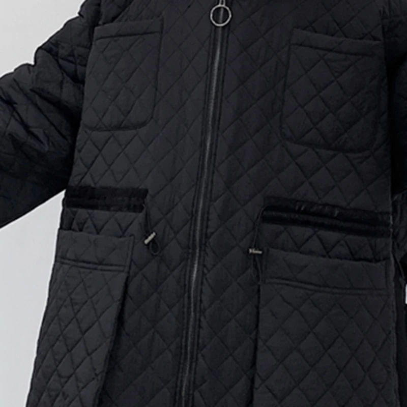 XITAO Argyle, повседневные женские парки с завязками на талии,, Зимняя мода, стиль, свободные парки с капюшоном и воротником, пальто, DMY1321