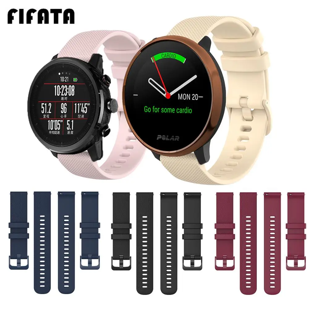 FIFATA 20 22 мм силиконовый ремешок для Polar Ignit/Huami Amazfit Neo/GTR 2/GTS 2/Samsung Galaxy Watch 3 41 мм/45 Смарт