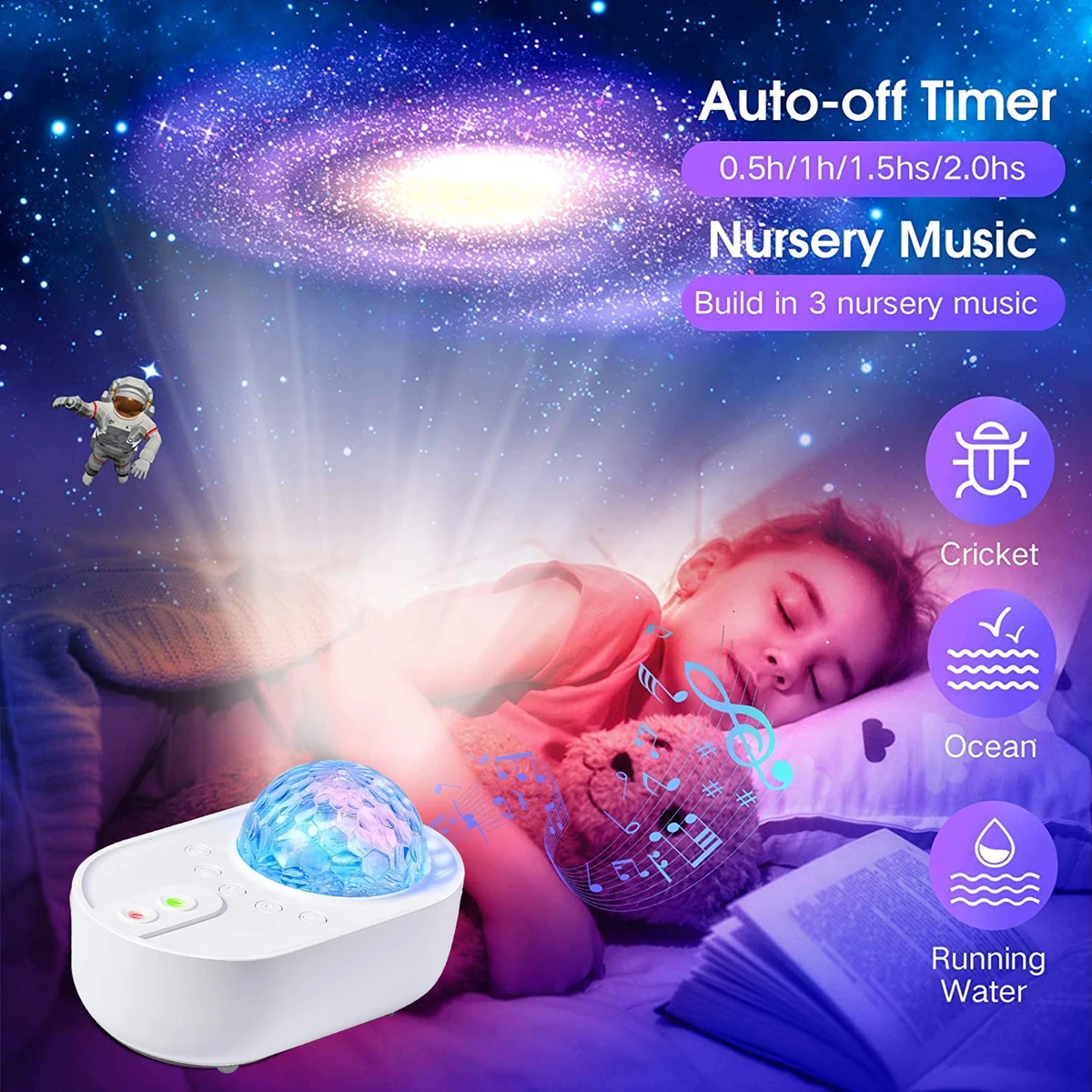 

Romantic Colorful Starry Sky Projector Galaxy Led Night Light Ocean Wave Projection Lamp With Bluetooth Bedroom Decor Baby Lamp