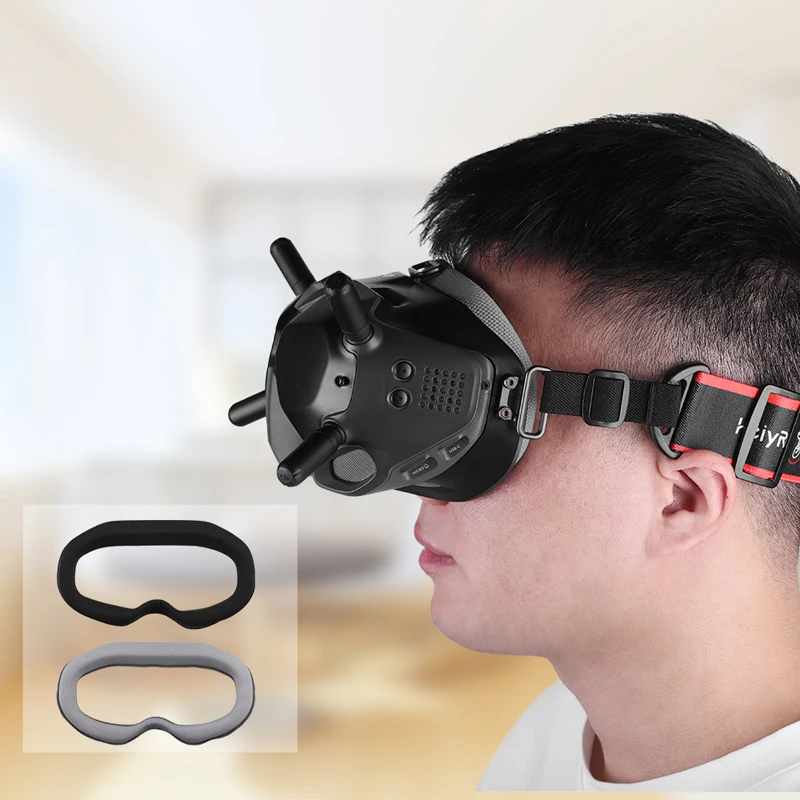 

Eye Mask Sponge Soft and Comfortable Anti-light Face Plate Replacement for DJI FPV Goggles V2 Black/Gray Flight Glasses Mask Pad