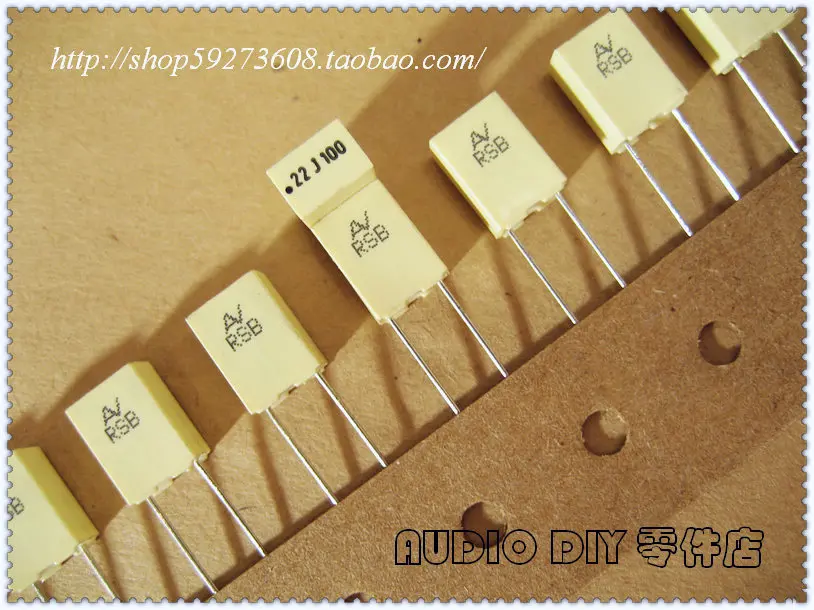 30pcs/50pcs Italy AV RSB series 0.22uF/100V 5% copper pin MKT film capacitors (220nF 224) free shipping