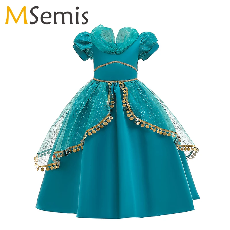 

Платье принцессы для девочек; Костюм сказочной принцессы; Нарядное платье с короткими рукавами-фонариками; Детское праздничное платье для ...