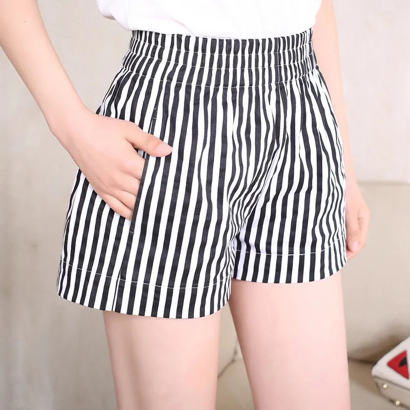 Женские шорты размера плюс повседневные обтягивающие с высокой талией для