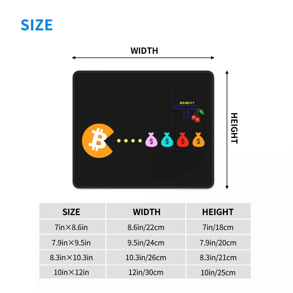 Bitcoin Eats Dollar Mouse Pad with Locking Edge Gamer Mousepad Anti-Slip Rubber Base Cryptocurrency Wallet Office Computer Mat | Компьютеры