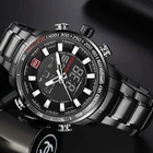 Часы наручные NAVIFORCE Мужские кварцевые, Брендовые спортивные в стиле милитари, водонепроницаемые из нержавеющей стали с хронографом